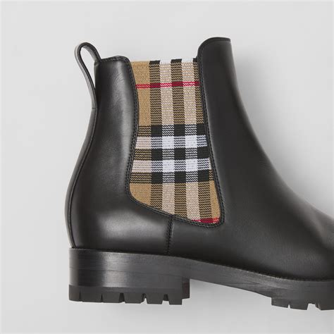 burberry chelsea boots richardson|Check Panel Leather Chelsea Boots in Black .